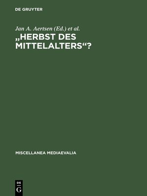 cover image of "Herbst des Mittelalters"?